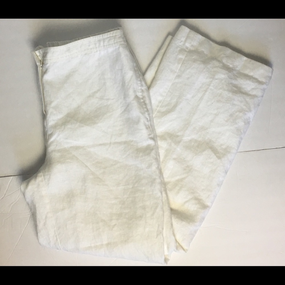 Kim Rogers white Capris 100% Linen size 10